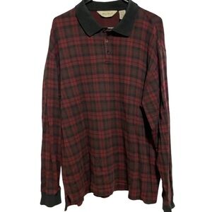 Eddie Bauer 100% Cotton Plaid Long Sleeve Shirt Size XL